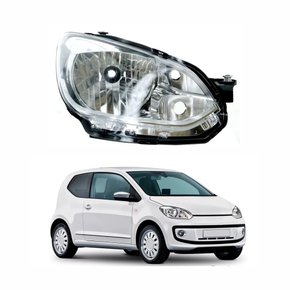 Farol Vw Up! 2014 Até 2017 Cromado Com Friso Cromado Lado Direito Passageiro