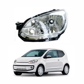 Farol Vw Up! 2014 Até 2017 Cromado Com Friso Cromado Lado Esquerdo Motorista