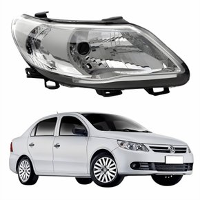 Farol Vw Voyage G5 2008 Até 2012 Máscara Cromada Lado Direito Passageiro