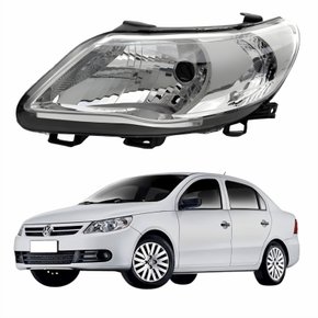 Farol Vw Voyage G5 2008 Até 2012 Original Arteb Máscara Cromada Lado Esquerdo Motorista
