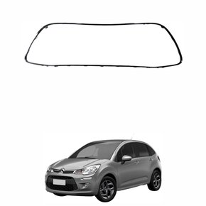 Moldura Grade Parachoque Citroen C3 2013 até 2021 Dianteiro Inferior Preto