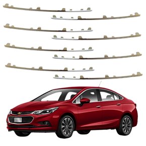 Friso Grade Parachoque GM Cruze Sedan LTZ 2016 Até 2019 Cromado Kit com 8 Peças