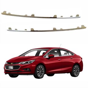 Friso Grade Radiador (Lado Emblema) GM Cruze LTZ 2016 Até 2019 Kit 02 Peças