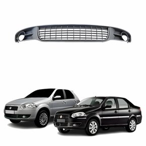 Grade Central Parachoque Fiat Palio Siena G4 2008 Até 2012 Com Furo Cinza