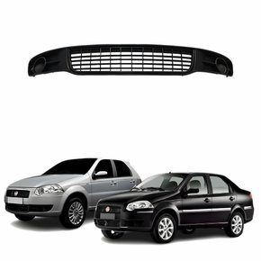 Grade Central Parachoque Fiat Palio Siena G4 2008 Até 2012 Sem Furo Preta