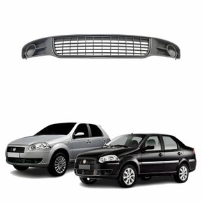 Grade Central Parachoque Fiat Palio Siena G4 2008 Até 2012 Sem Furo Cinza