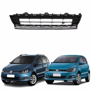 Grade Central Parachoque Vw Fox Spacefox 2015 Até 2019 Com Friso Cromado