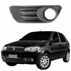 Grade Parachoque Fiat Palio 2008 2009 2010 2011 2012 Com Furo Cinza Lado Esquerdo Motorista
