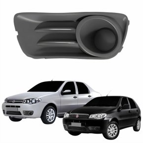 Grade Parachoque Fiat Palio Siena G3 2008 2009 2010 2011 2012 Sem Furo Cinza Lado Direito Passageiro