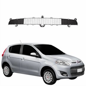 Grade Superior Parachoque Dianteiro Fiat Palio 2012 Até 2017 Central Cinza