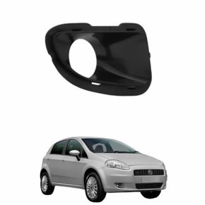 Grade Parachoque Fiat Punto 2008 2009 2010 2011 2012 com Furo Preto Lado Direito Passageiro