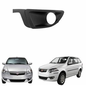 Grade Parachoque Fiat Siena El Palio Weekend 2013 até 2016 com Friso Preto Lado Esquerdo Motorista