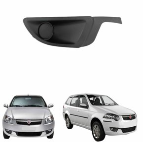 Grade Parachoque Fiat Siena El Palio Weekend 2013 até 2016 sem Friso Preto Lado Direito Passageiro