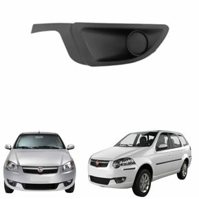 Grade Parachoque Fiat Siena El Palio Weekend 2013 até 2016 sem Friso Preto Lado Esquerdo Motorista