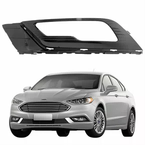 Grade Parachoque Ford Fusion 2017 2018 2019 Com Furo Black Piano Lado Esquerdo Motorista
