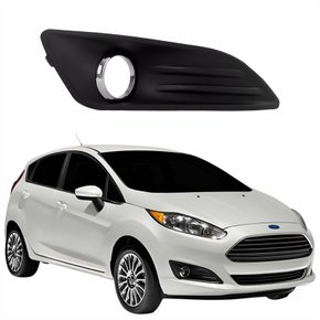 Grade Parachoque Ford New Fiesta 2014 2015 2016 2017 2018 Aro Cromado Com Furo Lado Direito Passageiro