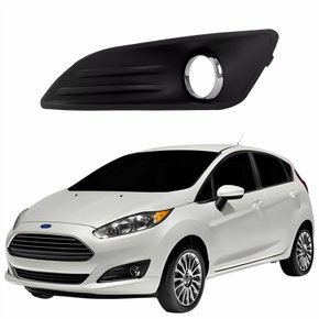 Grade Parachoque Ford New Fiesta 2014 2015 2016 2017 2018 Aro Cromado Com Furo Lado Esquerdo Motorista
