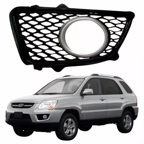 Grade Parachoque Kia Sportage 2009 2010 Com Furo Aro Prata Lado Esquerdo Motorista