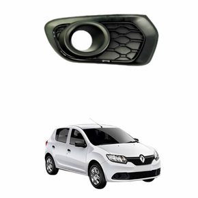Grade Parachoque Renault Sandero 2015 2016 2017 2018 com Furo Lado Direito Passageiro