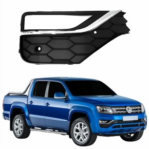 Grade Parachoque Vw Amarok 2017 Até 2021 Com Furo Com Sensor Cromado Lado Direito Passageiro