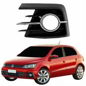 Grade Parachoque Vw Gol G7 2016 2017 2018 Com Furo Aro Cromado Lado Esquerdo Motorista