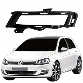 Grade Superior Parachoque Vw Golf 2014 2015 2016 2017 Com Moldura Cromada Lado Esquerdo Motorista