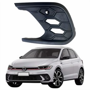 Moldura Grade Farol Auxiliar Vw Polo Gts 2024 2025 Com Furo Lado Esquerdo Motorista