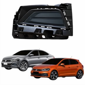 Grade Parachoque Vw Polo Virtus 2017 2018 2019 2020 Sem Furo Lado Esquerdo Motorista