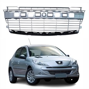 Grade Parachoque Central Peugeot 207 2008 Até 2012 Cinza
