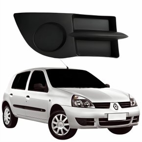 Grade Parachoque Dianteiro Renault Clio Hatch 2006 Até 2012 Sem Furo Lado Direito Passageiro