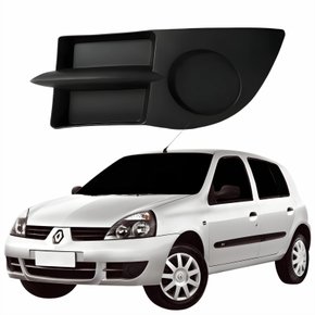 Grade Parachoque Dianteiro Renault Clio Hatch 2006 Até 2012 Sem Furo Lado Esquerdo Motorista