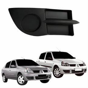 Grade Parachoque Dianteiro Renault Clio Hatch Sedan 2006 Até 2012 Sem Furo Lado Direito Passageiro