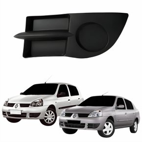 Grade Parachoque Dianteiro Renault Clio Hatch Sedan 2006 Até 2012 Sem Furo Lado Esquerdo Motorista