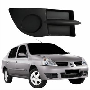 Grade Parachoque Dianteiro Renault Clio Sedan 2006 Até 2012 Sem Furo Lado Direito Passageiro