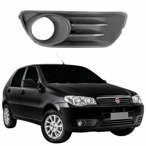 Grade Parachoque Fiat Palio 2008 2009 2010 2011 2012 Com Furo Cinza Lado Direito Passageiro
