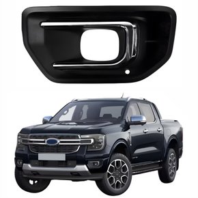 Grade Parachoque Ford Ranger 2024 2025 Com Furo Com Moldura Cromada Lado Esquerdo Motorista