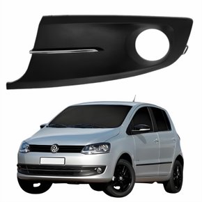 Grade Parachoque Vw Fox 2011 Até 2014 Com Furo Com Friso Cromado Lado Esquerdo Motorista