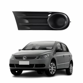 Grade Parachoque Vw Gol G5 2009 Até 2013 Sem Furo Preta Lado Esquerdo Motorista