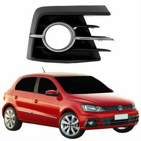Grade Parachoque Vw Gol G7 2016 2017 2018 Com Furo Aro Cromado Lado Direito Passageiro