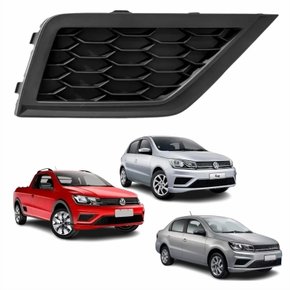 Grade Parachoque Vw Gol Voyage G8 Saveiro G7 2017 Até 2023 Sem Furo Lado Direito Passageiro