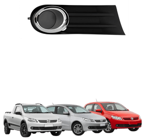 Grade Parachoque Vw Gol Voyage Saveiro G5 2008 2009 2010 2011 2012 sem Furo Aro Cromado Lado Direito Passageiro