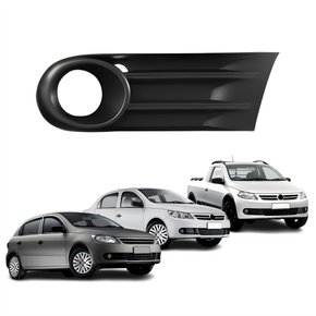 Grade Parachoque Vw Gol Voyage Saveiro G5 2009 Até 2013 Com Furo Preta Lado Direito Passageiro