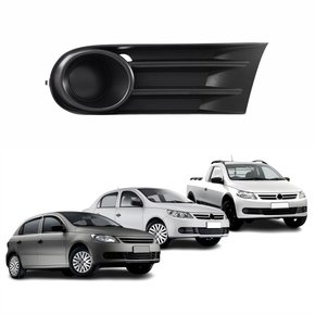 Grade Parachoque Vw Gol Voyage Saveiro G5 2009 Até 2013 Sem Furo Preta Lado Direito Passageiro