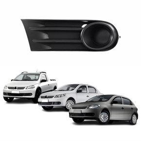 Grade Parachoque Vw Gol Voyage Saveiro G5 2009 Até 2013 Sem Furo Preta Lado Esquerdo Motorista