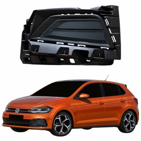 Grade Parachoque Vw Polo 2017 2018 2019 2020 Sem Furo Lado Esquerdo Motorista