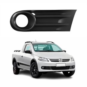 Grade Parachoque Vw Saveiro G5 2010 Até 2013 Com Furo Preta Lado Direito Passageiro