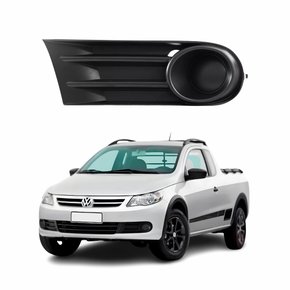 Grade Parachoque Vw Saveiro G5 2010 Até 2013 Sem Furo Preta Lado Esquerdo Motorista