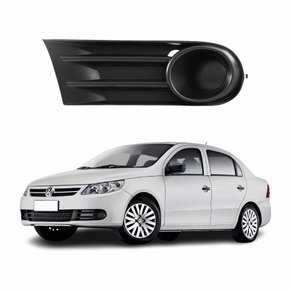 Grade Parachoque Vw Voyage G5 2009 Até 2013 Sem Furo Preta Lado Esquerdo Motorista