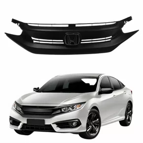 Grade Radiador Preta Honda Civic 2017 2018 2019 2020 Com furo Sensor