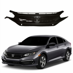 Grade Radiador Honda Civic 2017 Até 2020 Com Moldura Preta Com Furo